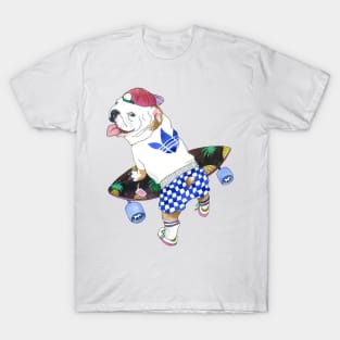 English Bulldog learning to skate T-Shirt